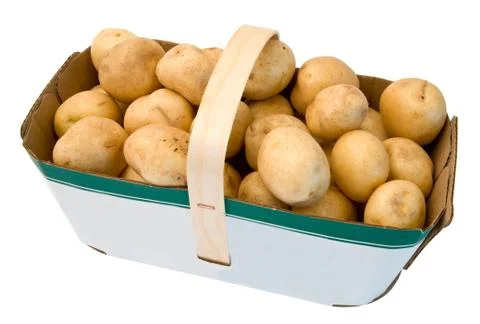 Basket of potatoes Stock Photos