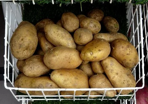 Basket Of Potatoes Stock Photos