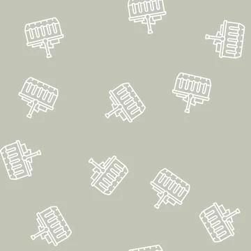 Basket with purchases line seamless pattern Illustrazione stock