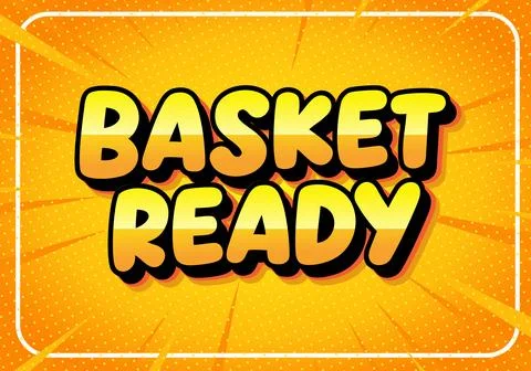 Basket ready comic style pop art shopping concept Stock Illustration
