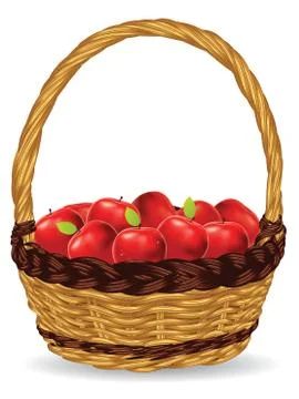 Basket of Red Apples イラスト素材