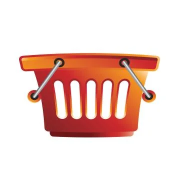 Basket in red color Stock Illustration