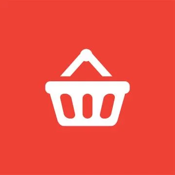 Basket Red Icon On White Background. Red Flat Style Vector Illustration. Stock Illustration