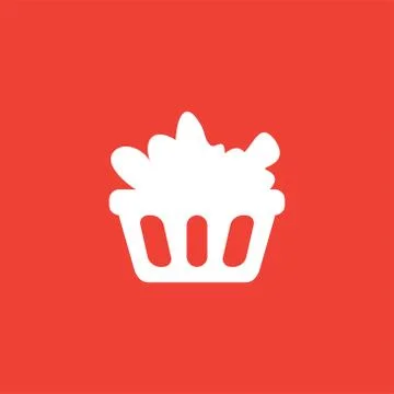 Basket Red Icon On White Background. Red Flat Style Vector Illustration. Stock Illustration
