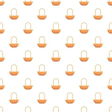 Basket repeating seamless pattern on white background Stock Illustration