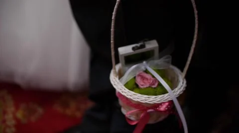 Basket ring worn by a boy to a wedding 124 Stock Footage 57691816