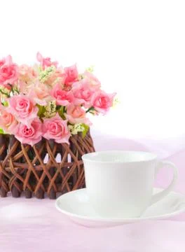 Basket roses Stock Photos
