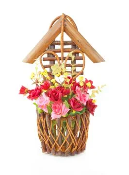 Basket roses Stock Photos