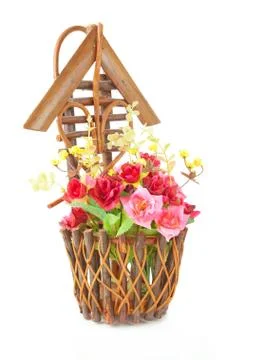 Basket roses Stock Photos