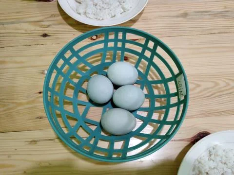 A Basket of Salted Egg Stock Photos