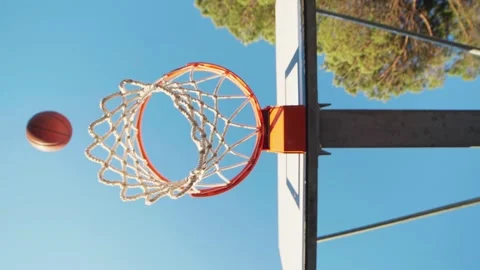 Basket Score From Below - Slow Motion 스톡 동영상 173462524
