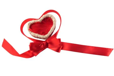 Basket in the shape of a heart Fotos de archivo