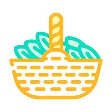 Basket spinach color icon vector illustration Illustrazione stock