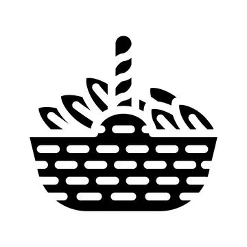 Basket spinach glyph icon vector illustration Stock Illustration
