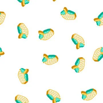 Basket spinach isometric icon seamless pattern Stock Illustration