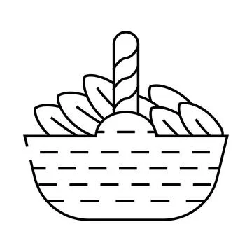 Basket spinach line icon vector illustration Stock Illustration