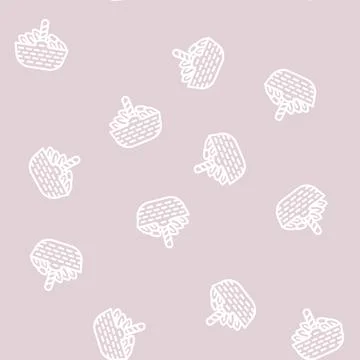 Basket spinach line vector seamless pattern Stock Illustration