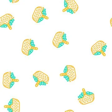 Basket spinach vector seamless pattern 스톡 일러스트