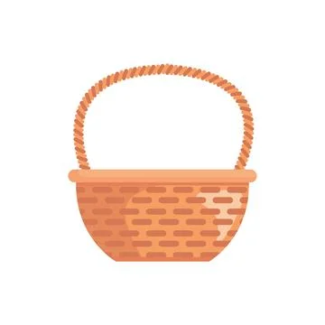 Basket straw easter decoration isolated icon Stock Illustration
