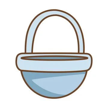 Basket straw easter isolated icon Stock Illustration