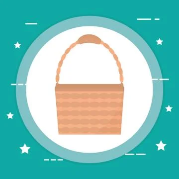 Basket straw empty icon Stock Illustration