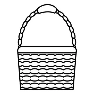 Basket straw empty icon Stock Illustration