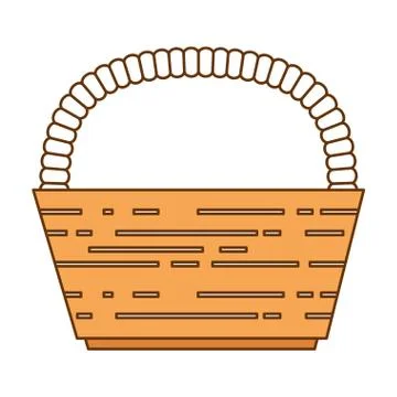 Basket straw empty icon Stock Illustration