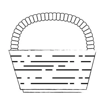 Basket straw empty icon Stock Illustration