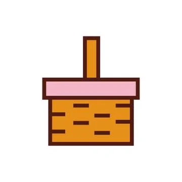Basket straw flat style icon Stock Illustration