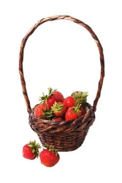 Basket with strawberries Stock Illustration