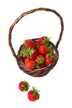 Basket with strawberries Stock Illustration