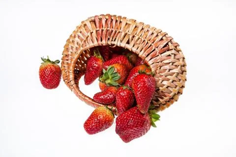 Basket With Strawberries Stock Photos