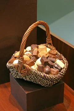 Basket with sweets Stock Photos