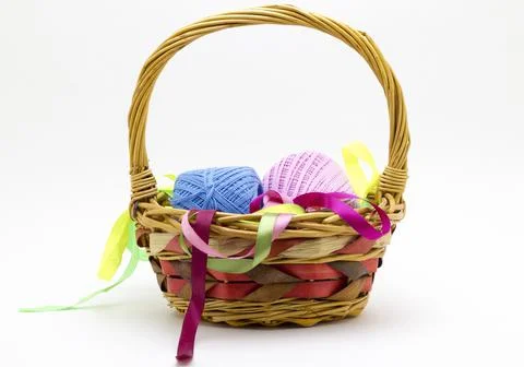 Basket with thread Stock Photos