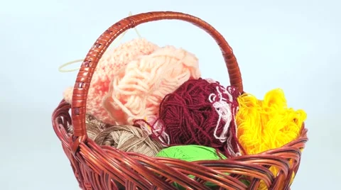 Basket with threads Stock Footage 68490733