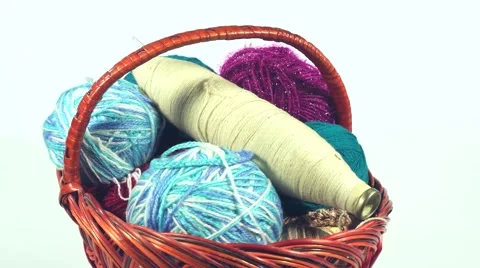 Basket with threads 스톡 동영상 68490735