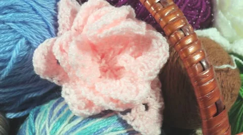 Basket with threads Stock Footage 68490744