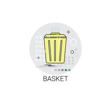 Basket Trash Bin Garbage Icon Illustrazione stock