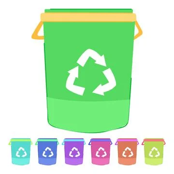 Basket trash bin vector cartoon graphic Stock Illustration