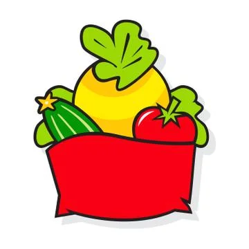 Basket with vegetables Stock Illustration