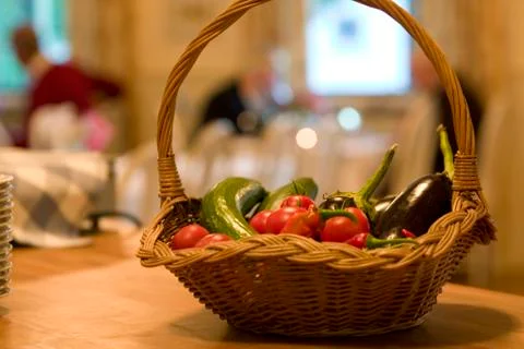 Basket with vegetables Stock Photos