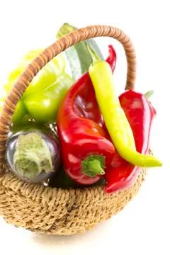 Basket with vegetables. Stock Photos