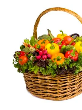 Basket of vegetables Stock Photos