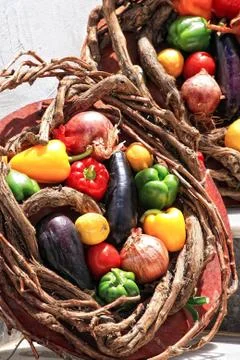 Basket of vegetables Stock Photos