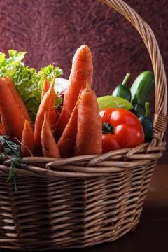 Basket with vegetables Stock Photos