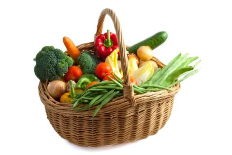 Basket with vegetables Stock Photos