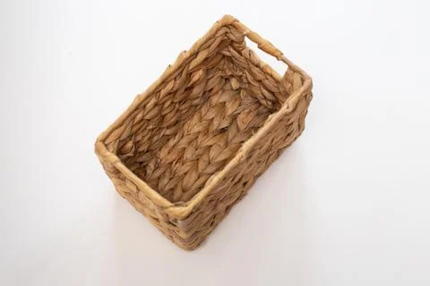 Basket woven from straw Stock Photos
