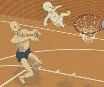 Basketbaby Stock Illustration