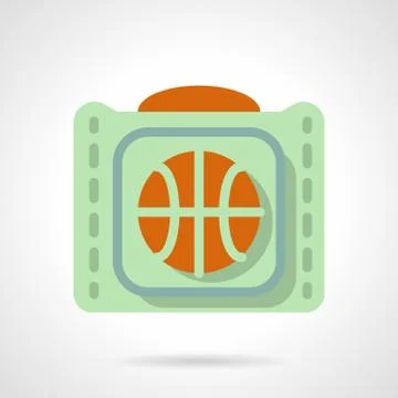 Basketball accessories flat color vector icon Stock Illustration