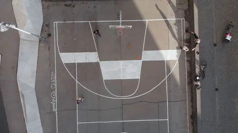 Basketball from aerial view Video stock 129885577